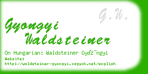 gyongyi waldsteiner business card